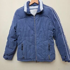 Y2K Zero Exposure Blue Puffer Jacket Water Repellent Activewear Size M Down Fill